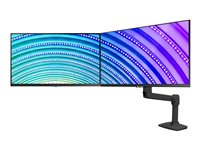Ergotron LX - Kit de montage (bras articulé, 2 pivots, arc double affichage, base, pince de bureau 2 pièces, poteau 8", extension) - pour 2 écrans LCD - direct double - noir mat - Taille d'écran : jusqu'à 25 pouces 45-489-224