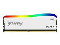 Kingston FURY Beast - Édition spéciale RVB - DDR4 - module - 16 Go - DIMM 288 broches - 3600 MHz / PC4-28800 - CL18 - mémoire sans tampon - non ECC - blanc KF436C18BWA/16