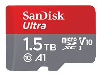 SanDisk Ultra - Carte mémoire flash (adaptateur microSDXC vers SD inclus(e)) - 1.5 To - A1 / UHS Class 1 / Class10 - microSDXC UHS-I SDSQUAC-1T50-GN6MA