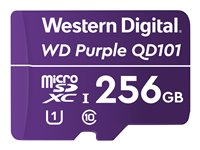 WD Purple SC QD101 WDD256G1P0C - Carte mémoire flash - 256 Go - UHS-I U1 / Class10 - microSDXC UHS-I - violet WDD256G1P0C