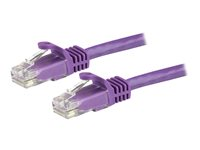 StarTech.com 1.5m CAT6 Ethernet Cable, 10 Gigabit Snagless RJ45 650MHz 100W PoE Patch Cord, CAT 6 10GbE UTP Network Cable w/Strain Relief, Purple, Fluke Tested/Wiring is UL Certified/TIA - Category 6 - 24AWG (N6PATC150CMPL) - Cordon de raccordement - RJ-45 (M) pour RJ-45 (M) - 1.5 m - UTP - CAT 6 - sans crochet - violet N6PATC150CMPL