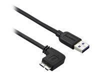StarTech.com Câble Micro USB 3.0 slim - Cordon USB-A vers Micro-B à angle gauche de 2 m - USB 3.1 Gen 1 (5 Gb/s) - M/M - Câble USB - Micro-USB de type B (M) pour USB type A (M) - USB 3.0 - 2 m - connecteur à angle gauche - noir USB3AU2MLS