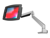 Compulocks iPad Mini 8.3" Bras telescopique articulé argenté avec boîtier Space Noir - Kit de montage (bras articulé, enceinte) - pour tablette - verrouillable - aluminium de haute qualité - noir, argent - Taille d'écran : 8.3" - console montable sur le dessus, montrable sur bureau - pour Apple iPad mini (6ème génération) 660REACH830IPMSB