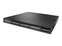 Cisco Catalyst 3650-48PD-E - Commutateur - C3 - Géré - 48 x 10/100/1000 (PoE+) + 2 x 10 Gigabit SFP+ - de bureau, Montable sur rack - PoE+ (390 W) WS-C3650-48PD-E