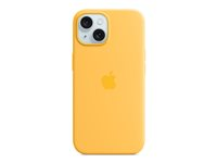 Apple - Coque de protection pour téléphone portable - compatibilité avec MagSafe - silicone - jaune soleil - pour iPhone 15 MWNA3ZM/A