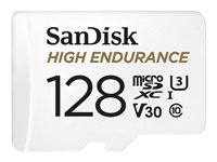 SanDisk High Endurance - Carte mémoire flash (adaptateur microSDXC vers SD inclus(e)) - 128 Go - Video Class V30 / UHS-I U3 / Class10 - microSDXC UHS-I SDSQQNR-128G-GN6IA