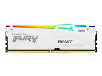 Kingston FURY Beast RGB - DDR5 - module - 16 Go - DIMM 288 broches - 5600 MHz / PC5-44800 - CL36 - 1.25 V - mémoire sans tampon - on-die ECC - blanc KF556C36BWEA-16