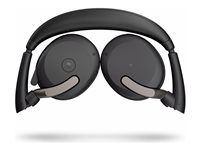 Jabra Evolve2 65 Flex MS Stereo - Micro-casque - sur-oreille - Bluetooth - sans fil - Suppresseur de bruit actif - USB-A - noir - avec socle de recharge sans fil - Certifié pour Microsoft Teams 26699-999-989