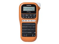 Brother P-Touch PT-E110VP - Étiqueteuse - Noir et blanc - transfert thermique - Rouleau (1,2 cm) - 180 dpi - jusqu'à 20 mm/sec - outil de coupe - impression par 2 lignes - noir, orange PTE110VPYP1