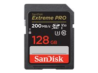 SanDisk Extreme Pro - Carte mémoire flash - 128 Go - Video Class V30 / UHS-I U3 / Class10 - SDXC UHS-I SDSDXXD-128G-GN4IN