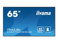 iiyama ProLite LH6575UHS-B1AG - Classe de diagonale 65" (64.5" visualisable) écran LCD rétro-éclairé par LED - signalisation numérique - avec lecteur multimédia intégré, SDM Slot PC - 4K UHD (2160p) 3840 x 2160 - cadre noir avec finition mate LH6575UHS-B1AG