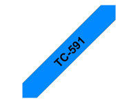Brother TC591 - 9 mm x noir sur bleu - ruban laminé - pour P-Touch PT-2000, PT-3000, PT-500, PT-5000, PT-8E TC591