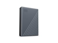 WD My Passport WDBRMD0040BGY-WESN - Disque dur - chiffré - 4 To - externe (portable) - USB 3.2 Gen 1 - AES 256 bits - gris silicone WDBRMD0040BGY-WESN