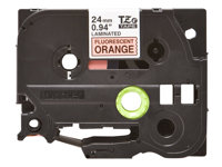 Brother TZe-B51 - Adhésif standard - noir sur orange fluorescent - Rouleau (2,4 cm x 5 m) 1 cassette(s) ruban laminé - pour Brother PT-D600; P-Touch PT-D800, E550, E800, P900, P950; P-Touch Cube Plus PT-P710 TZEB51