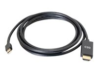 C2G 10ft Mini DisplayPort Male to HDMI Male Passive Adapter Cable - 4K 30Hz - Adaptateur vidéo - Mini DisplayPort mâle pour HDMI mâle - 3.05 m - noir - passif, support 4K 84437