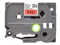 Brother TZe-451 - Adhésif standard - Noir sur rouge - Rouleau (2,4 cm x 8 m) 1 cassette(s) ruban laminé - pour Brother PT-D600; P-Touch PT-3600, D800, E550, E800, P750, P900, P950; P-Touch EDGE PT-P750 TZE451
