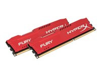 HyperX FURY - DDR3 - kit - 8 Go: 2 x 4 Go - DIMM 240 broches - 1866 MHz / PC3-14900 - CL10 - 1.5 V - mémoire sans tampon - non ECC - rouge HX318C10FRK2/8
