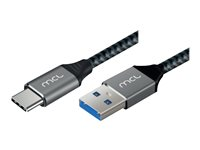 MCL - Câble USB - 24 pin USB-C (M) pour USB type A (M) - USB 3.0 - 3 A - 2 m - noir et gris MC1D99A003C0532