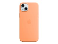 Apple - Coque de protection pour téléphone portable - compatibilité avec MagSafe - silicone - sorbet à l'orange - pour iPhone 15 Plus MT173ZM/A