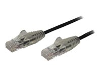 StarTech.com Cable reseau Ethernet RJ45 Cat6 de 2,5 m - Cordon de brassage mince Cat 6 UTP sans crochet - Fil Gigabit noir (N6PAT250CMBKS) - Cordon de raccordement - RJ-45 (M) pour RJ-45 (M) - 2.5 m - CAT 6 - sans crochet - noir N6PAT250CMBKS