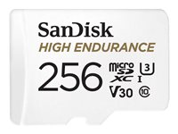 SanDisk High Endurance - Carte mémoire flash (adaptateur microSDXC vers SD inclus(e)) - 256 Go - Video Class V30 / UHS-I U3 / Class10 - microSDXC UHS-I SDSQQNR-256G-GN6IA