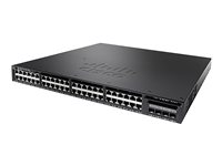 Cisco Catalyst 3650-48FQ-L - Commutateur - Géré - 48 x 10/100/1000 (PoE+) + 4 x 10 Gigabit SFP+ - de bureau, Montable sur rack - PoE+ (775 W) WS-C3650-48FQ-L