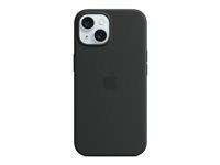 Apple - Coque de protection pour téléphone portable - compatibilité avec MagSafe - silicone - noir - pour iPhone 15 MT0J3ZM/A