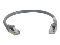 C2G Cat6a Booted Shielded (STP) Network Patch Cable - Cordon de raccordement - RJ-45 (M) pour RJ-45 (M) - 3 m - STP - CAT 6a - moulé, sans crochet, bloqué - gris 89904