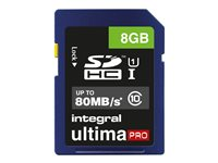 Integral UltimaPro - Carte mémoire flash - 8 Go - UHS Class 1 / Class10 - SDHC UHS-I INSDH8G10-80U1