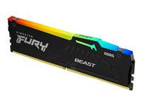 Kingston FURY Beast RGB - DDR5 - kit - 32 Go: 2 x 16 Go - DIMM 288 broches - 4800 MHz / PC5-38400 - CL38 - 1.1 V - mémoire sans tampon - on-die ECC KF548C38BBAK2-32