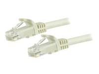 StarTech.com 7.5m CAT6 Ethernet Cable, 10 Gigabit Snagless RJ45 650MHz 100W PoE Patch Cord, CAT 6 10GbE UTP Network Cable w/Strain Relief, White, Fluke Tested/Wiring is UL Certified/TIA - Category 6 - 24AWG (N6PATC750CMWH) - Cordon de raccordement - RJ-45 (M) pour RJ-45 (M) - 7.5 m - UTP - CAT 6 - sans crochet - blanc N6PATC750CMWH
