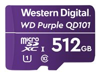 WD Purple SC QD101 WDD512G1P0C - Carte mémoire flash - 512 Go - UHS-I U1 / Class10 - microSDXC UHS-I - violet WDD512G1P0C