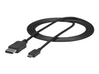 StarTech.com 6ft/1.8m USB C to DisplayPort 1.2 Cable 4K 60Hz, USB-C to DisplayPort Adapter Cable HBR2, USB Type-C DP Alt Mode to DP Monitor Video Cable, Works with Thunderbolt 3, Black - USB-C Male to DP Male - Câble DisplayPort - 24 pin USB-C (M) pour DisplayPort (M) - Displayport 1.2/Thunderbolt 3 - 1.8 m - support pour 4K60Hz (3840 x 2160) - noir - pour P/N: TB33A1C, TB3DK2DPPD, TB3DK2DPPDUE, TB3DK2DPW, TB3DK2DPWUE, TB3DKDPMAW, TB3DKDPMAWUE CDP2DPMM6B
