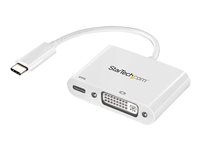 StarTech.com Adaptateur USB-C vers DVI avec USB Power Delivery - 1920x1200 - Blanc - Adaptateur vidéo externe - Parade PS171 - USB-C - DVI - blanc CDP2DVIUCPW