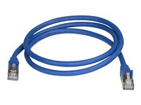 StarTech.com 1m CAT6A Ethernet Cable, 10 Gigabit Shielded Snagless RJ45 100W PoE Patch Cord, CAT 6A 10GbE STP Network Cable w/Strain Relief, Blue, Fluke Tested/UL Certified Wiring/TIA - Category 6A - 26AWG (6ASPAT1MBL) - Cordon de raccordement - RJ-45 (M) pour RJ-45 (M) - 1 m - STP - CAT 6a - moulé, sans crochet - bleu 6ASPAT1MBL