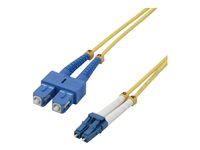 MCL - Câble réseau - mode unique LC (M) pour mode unique SC (M) - 5 m - fibre optique - 9 / 125 micromètres - OS2 - sans halogène FJOS2/SCLC-5M