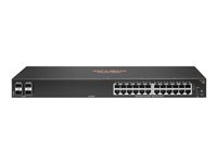 HPE Aruba 6100 24G 4SFP+ Switch - Commutateur - Géré - 24 x 10/100/1000 + 4 x 1 Gigabit / 10 Gigabit SFP+ - flux d'air côte à côte - Montable sur rack JL678A#ABB