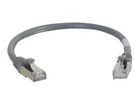 C2G Cat6a Booted Shielded (STP) Network Patch Cable - Cordon de raccordement - RJ-45 (M) pour RJ-45 (M) - 15 m - STP - CAT 6a - moulé, sans crochet, bloqué - gris 89923