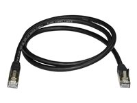 StarTech.com 1m CAT6A Ethernet Cable, 10 Gigabit Shielded Snagless RJ45 100W PoE Patch Cord, CAT 6A 10GbE STP Network Cable w/Strain Relief, Black, Fluke Tested/UL Certified Wiring/TIA - Category 6A - 26AWG (6ASPAT1MBK) - Cordon de raccordement - RJ-45 (M) pour RJ-45 (M) - 1 m - STP - CAT 6a - moulé, sans crochet - noir 6ASPAT1MBK