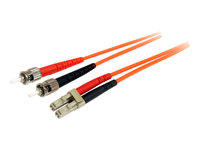 StarTech.com 3m Fiber Optic Cable - Multimode Duplex 62.5/125 - LSZH - OM1 - LC to ST Cat6 Patch Cable (FIBLCST3) - Cordon de raccordement - LC multi-mode (M) pour ST multi-mode (M) - 3 m - fibre optique - duplex - 62,5 / 125 microns FIBLCST3