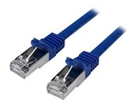 StarTech.com Câble réseau Cat6 blindé SFTP sans crochet - 3 m Bleu - Cordon Ethernet RJ45 anti-accroc - Câble patch - Cordon de raccordement - RJ-45 (M) pour RJ-45 (M) - 3 m - SFTP / 50 micromètres - CAT 6 - moulé, sans crochet - bleu N6SPAT3MBL