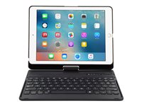 Targus VersaType - Clavier et étui - rétro-éclairé - sans fil - Bluetooth 5.1 - QWERTZ - Allemand - noir clavier, noir étui - B2B - pour Apple 10.2-inch iPad; 10.5-inch iPad Air (3ème génération); 10.5-inch iPad Pro THZ857DE