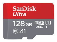 SanDisk Ultra - Carte mémoire flash - 128 Go - A1 / UHS Class 1 / Class10 - microSDXC UHS-I SDSQUNR-128G-GN6MN