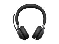 Jabra Evolve2 65 UC Stereo - Micro-casque - sur-oreille - Bluetooth - sans fil - USB-C - isolation acoustique - noir - avec support de chargement 26599-989-889