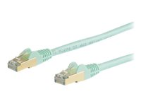 StarTech.com Cable reseau Ethernet RJ45 Cat6 de 7 m - Cordon de brassage blinde Cat 6 STP sans crochet - Fil Gigabit aqua (6ASPAT7MAQ) - Cordon de raccordement - RJ-45 (M) pour RJ-45 (M) - 7 m - STP - CAT 6a - moulé, sans crochet - turquoise 6ASPAT7MAQ