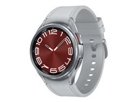 Samsung Galaxy Watch6 Classic - 43 mm - montre intelligente avec bande - cuir écologique hybride - argent - taille du bracelet : S/M - affichage 1.3" - 16 Go - NFC, Wi-Fi, Bluetooth - 52 g - argent SM-R950NZSAXEF