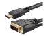 HDMIDVIMM6 - StarTech.com Câble HDMI vers DVI de 1,8 m, câble d'affichage DVI-D vers HDMI (1920 x 1200p), noir, adaptateur de câble HDMI mâle vers DVI-D mâle 19 broches, câble de moniteur numérique, M/M, lien unique - Gros plan
