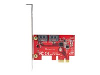 StarTech.com Carte PCI Express SATA 2 ports - Contrôleur PCIe SATA - 6Gbps - ASM1166 Non-RAID - Carte PCI Express 3.0 vers SATA - Connecteurs SATA Empilés - Carte d'Extension SATA(2P6G-PCIE-SATA-CARD) - Contrôleur de stockage - 2 Canal - SATA 6Gb/s - profil bas - PCIe 2.0 x1 - rouge 2P6G-PCIE-SATA-CARD